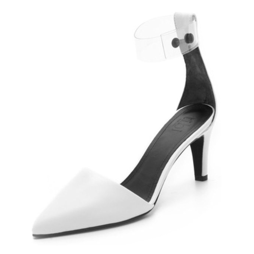 Tibi Shane White Leather Pumps